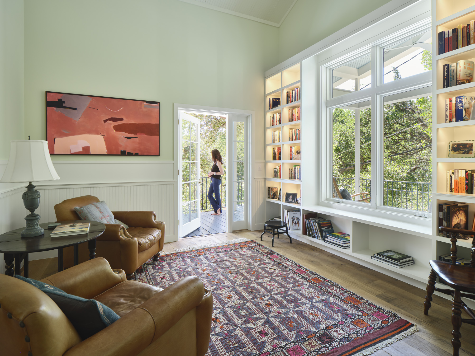 Cozy living room with a large window.